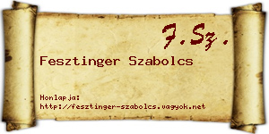 Fesztinger Szabolcs névjegykártya